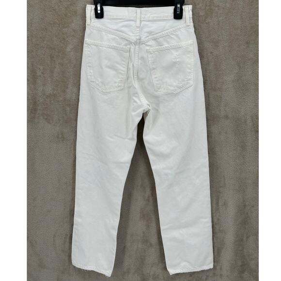 Agolde Jeans Womens 25 White Out 90s Fit Button Fly Destroyed 100% Cotton Summer - Picture 3 of 11